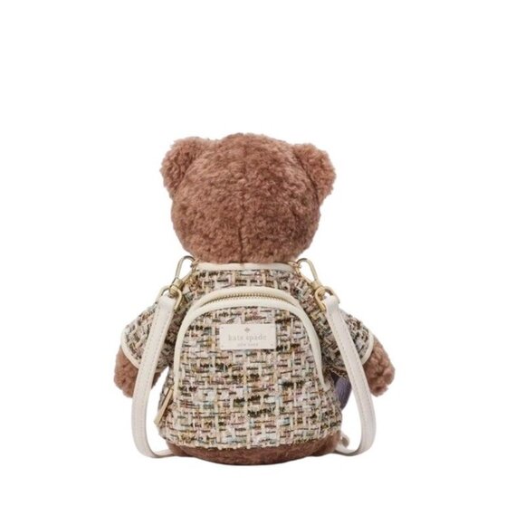 Kate Spade 3D Teddy Bear Crossbody Bag Brown Fur KI972 NWT Collectible - Picture 2 of 7